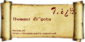 Thomasz Ágota névjegykártya